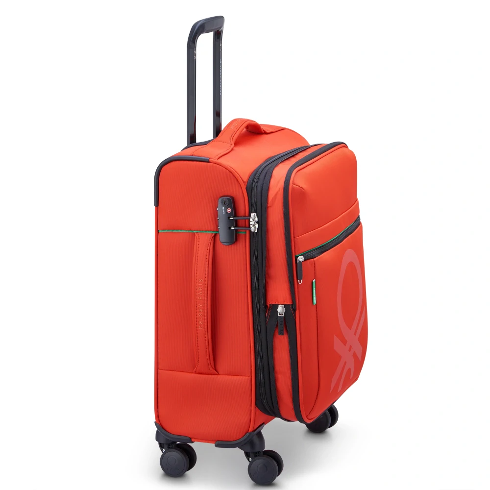 Kabinový kufr Delsey X Benetton Color Block 55 cm EXP 376480304 - červený