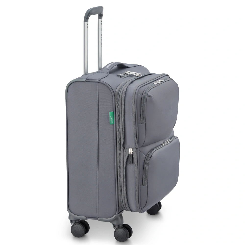Kabinový kufr Delsey X Benetton UCB Softside SLIM 55 cm EXP 376780301 - světle šedý