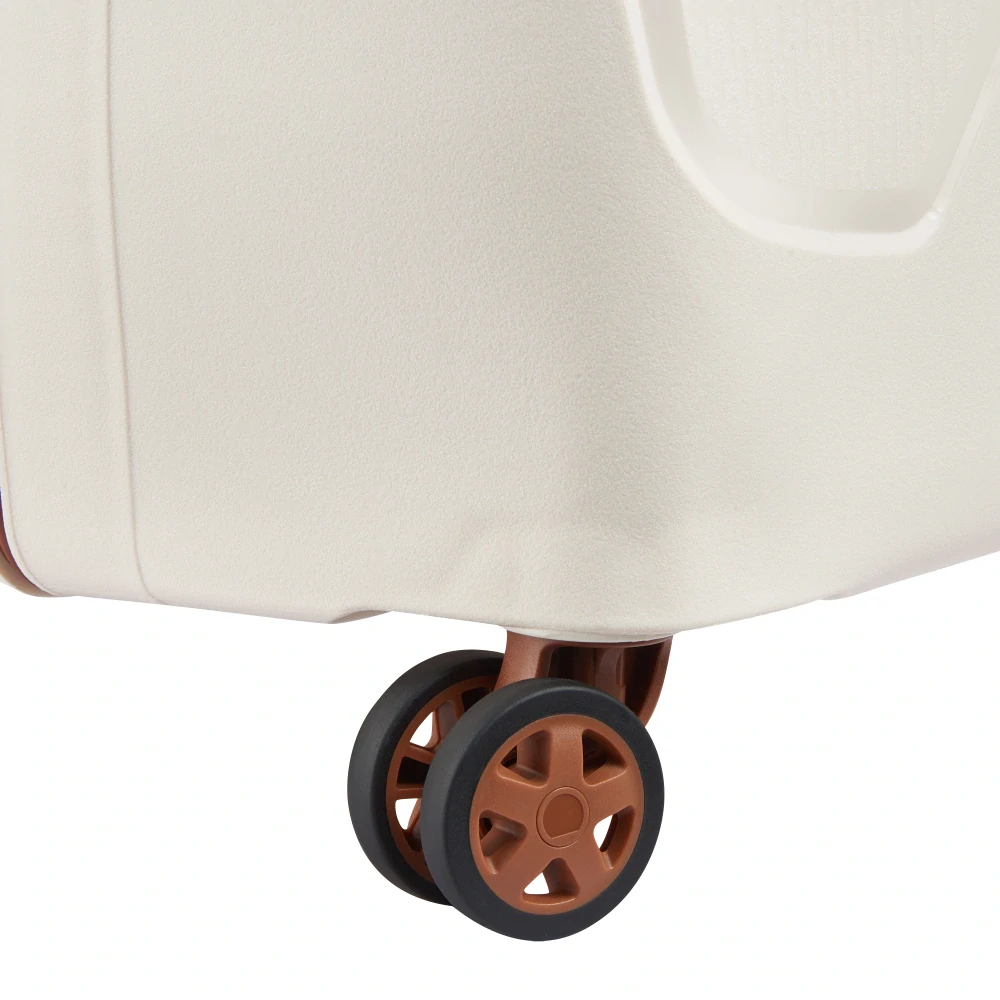 Cestovní kufr Delsey Moncey 76 cm 384482115MR - Angora bílý s hnědými doplňky